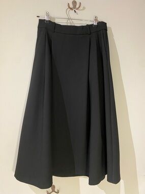 Aritzia Black Midi Flared Skirt